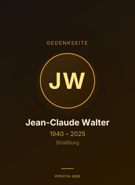 Gedenkportrait von Jean-Claude Walter