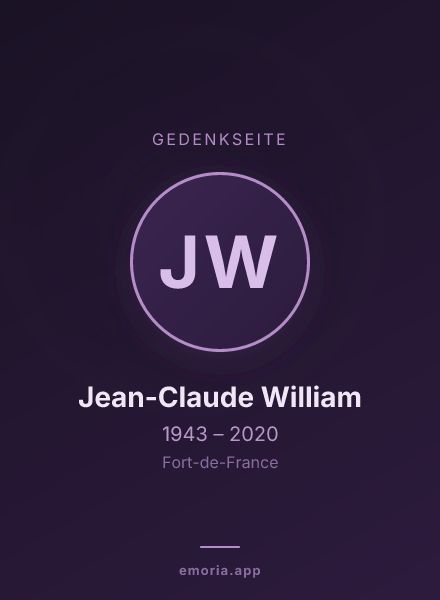 Gedenkportrait von Jean-Claude William