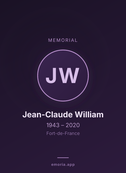 Memorial portrait of Jean-Claude William