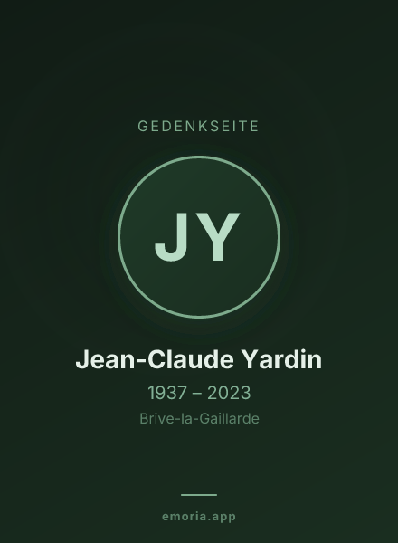 Gedenkportrait von Jean-Claude Yardin