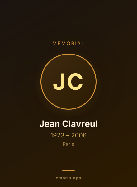 Memorial portrait of Jean Clavreul