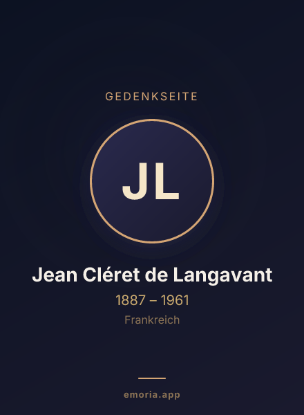 Gedenkportrait von Jean Cléret de Langavant