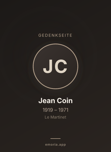 Gedenkportrait von Jean Coin
