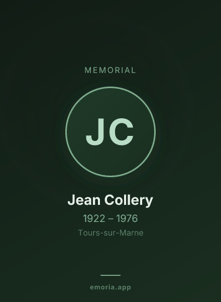 Memorial portrait of Jean Collery