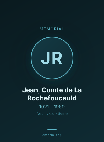 Memorial portrait of Jean, Comte de La Rochefoucauld