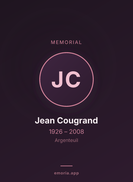 Memorial portrait of Jean Cougrand