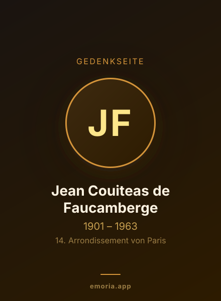 Gedenkportrait von Jean Couiteas de Faucamberge