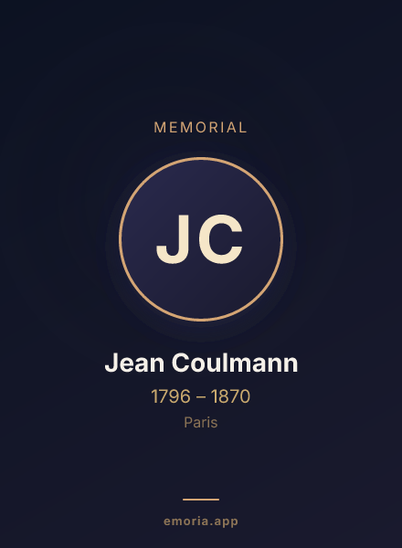 Memorial portrait of Jean Coulmann