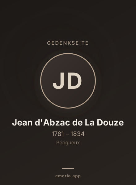 Gedenkportrait von Jean d'Abzac de La Douze