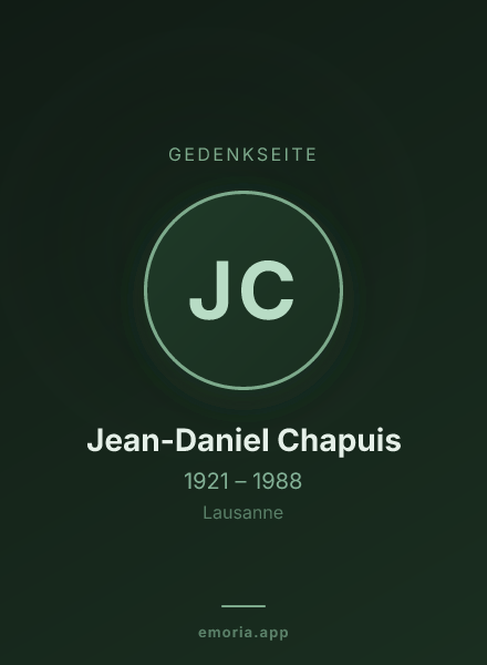 Gedenkportrait von Jean-Daniel Chapuis