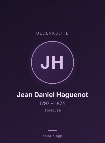 Gedenkportrait von Jean Daniel Haguenot