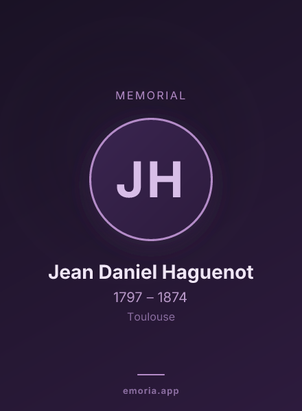 Memorial portrait of Jean Daniel Haguenot