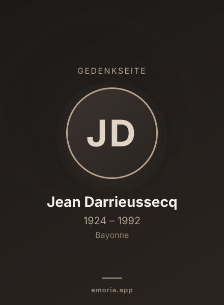 Gedenkportrait von Jean Darrieussecq
