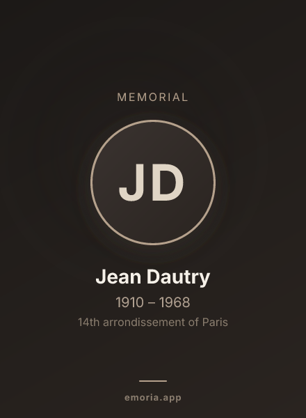 Memorial portrait of Jean Dautry