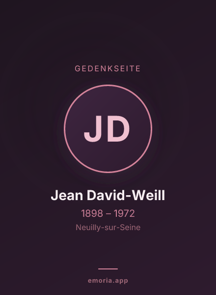 Gedenkportrait von Jean David-Weill