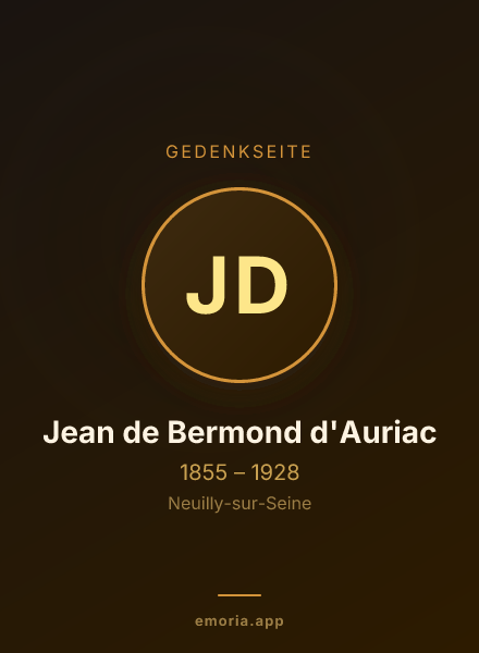 Gedenkportrait von Jean de Bermond d'Auriac