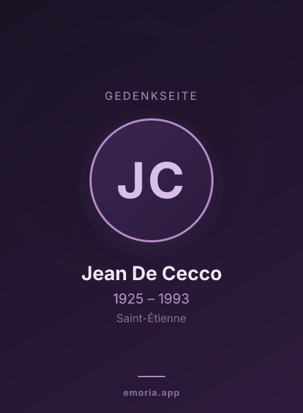 Gedenkportrait von Jean De Cecco