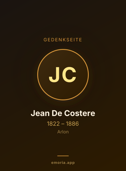 Gedenkportrait von Jean De Costere