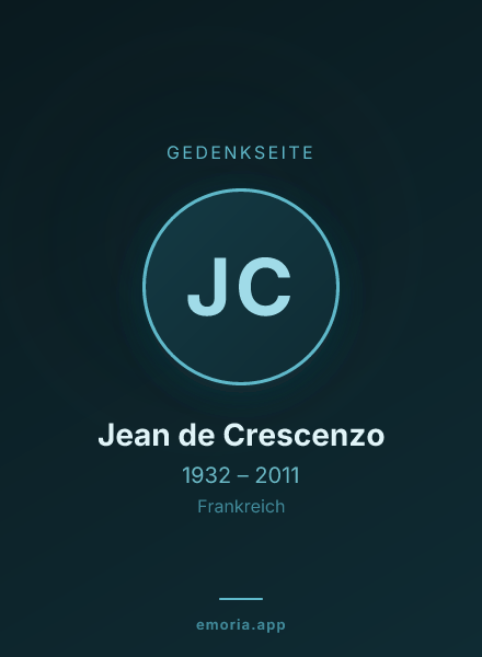 Gedenkportrait von Jean de Crescenzo