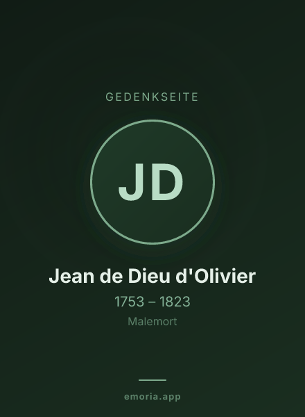 Gedenkportrait von Jean de Dieu d'Olivier