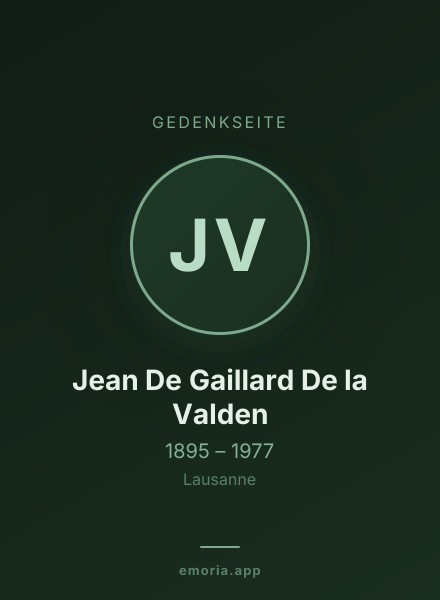 Gedenkportrait von Jean De Gaillard De la Valden