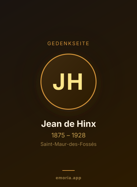 Gedenkportrait von Jean de Hinx