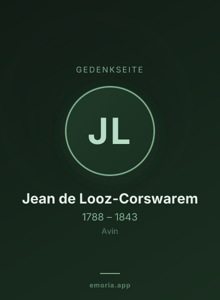 Gedenkportrait von Jean de Looz-Corswarem