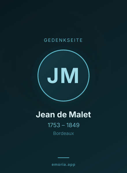 Gedenkportrait von Jean de Malet