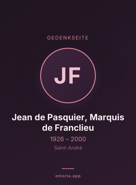 Gedenkportrait von Jean de Pasquier, Marquis de Franclieu