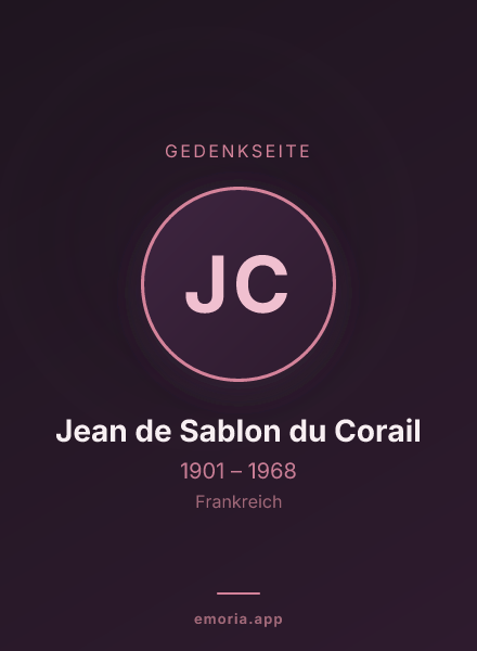 Gedenkportrait von Jean de Sablon du Corail