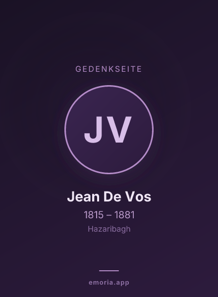 Gedenkportrait von Jean De Vos