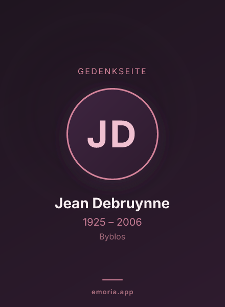 Gedenkportrait von Jean Debruynne