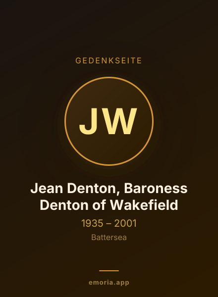 Gedenkportrait von Jean Denton, Baroness Denton of Wakefield