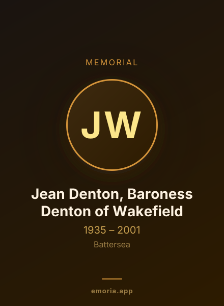 Memorial portrait of Jean Denton, Baroness Denton of Wakefield