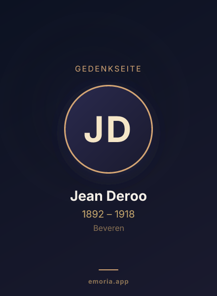 Gedenkportrait von Jean Deroo