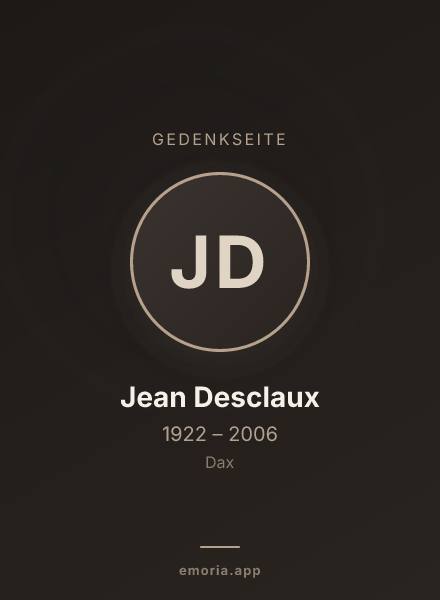 Gedenkportrait von Jean Desclaux