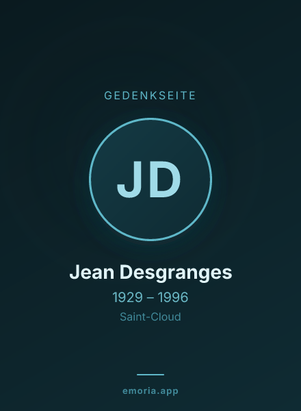 Gedenkportrait von Jean Desgranges