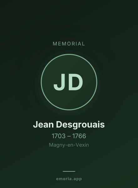 Memorial portrait of Jean Desgrouais