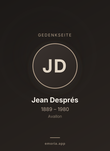 Gedenkportrait von Jean Després