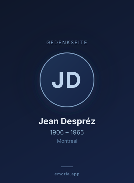 Gedenkportrait von Jean Despréz