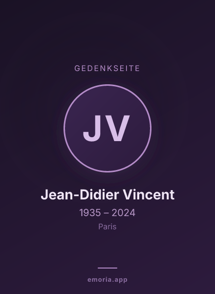 Gedenkportrait von Jean-Didier Vincent