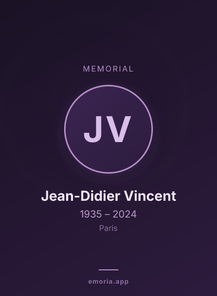 Memorial portrait of Jean-Didier Vincent