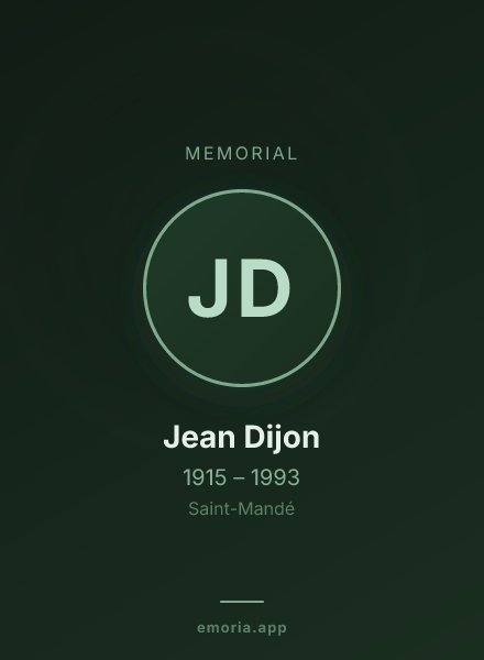 Memorial portrait of Jean Dijon