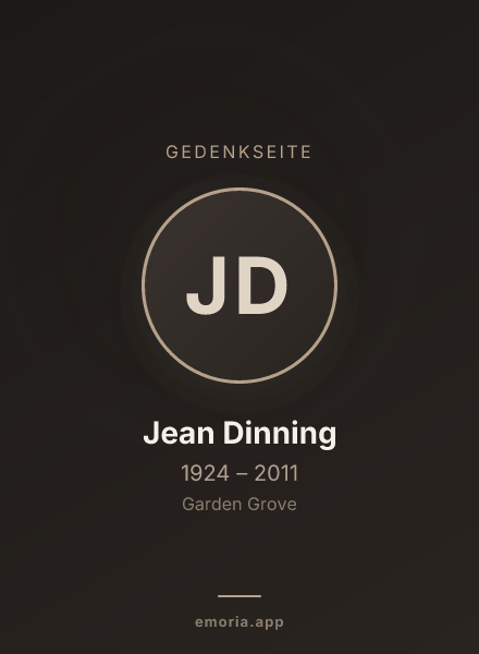 Gedenkportrait von Jean Dinning
