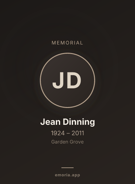 Memorial portrait of Jean Dinning