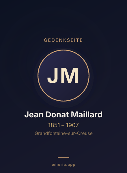 Gedenkportrait von Jean Donat Maillard
