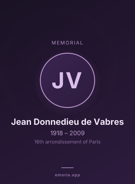 Memorial portrait of Jean Donnedieu de Vabres