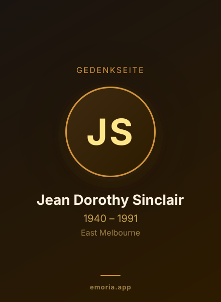 Gedenkportrait von Jean Dorothy Sinclair