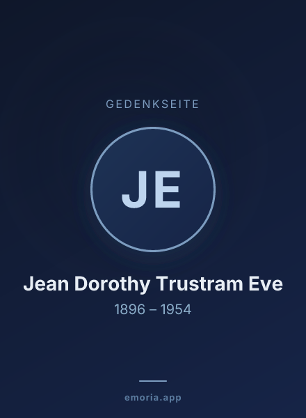 Gedenkportrait von Jean Dorothy Trustram Eve