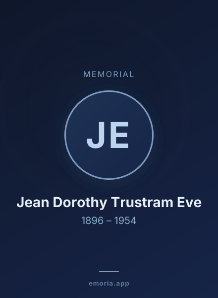 Memorial portrait of Jean Dorothy Trustram Eve